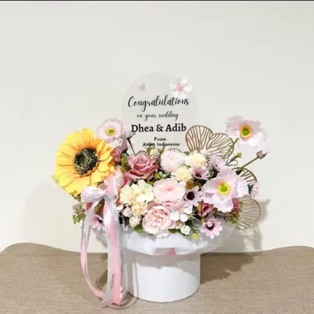 Bloom Box Akrilik Ucapan Wedding Cikokol